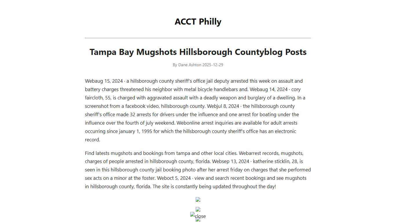 Tampa Bay Mugshots Hillsborough Countyblog Posts - ACCT Philly